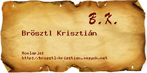 Brösztl Krisztián névjegykártya
